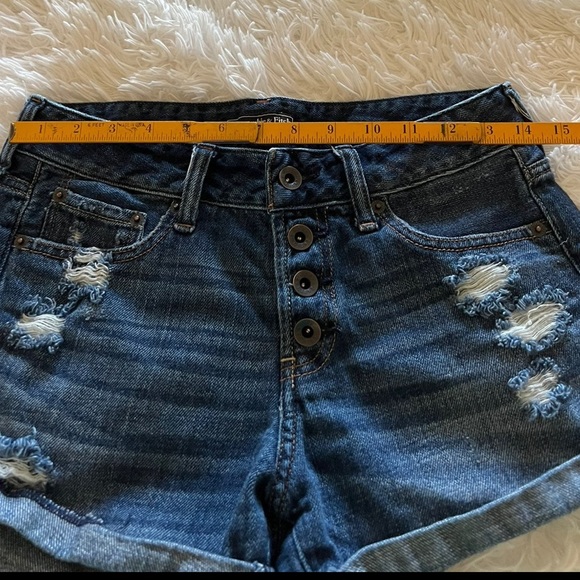 Abercrombie and Fitch Distressed Button Fly Denim Shorts - Picture 8 of 10